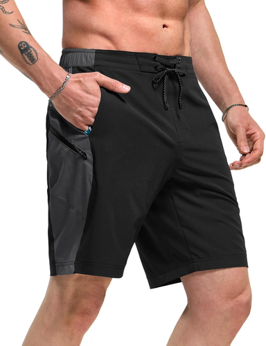 Men'S Swim Trunks, Quick Dry Swimming Beach Board Shorts, Lightweight Swimwear B - Picture 10 of 12