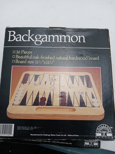 Challenge Master Backgammon & Chess Game Open Box Oak Finished Hardwood Board - Picture 7 of 8