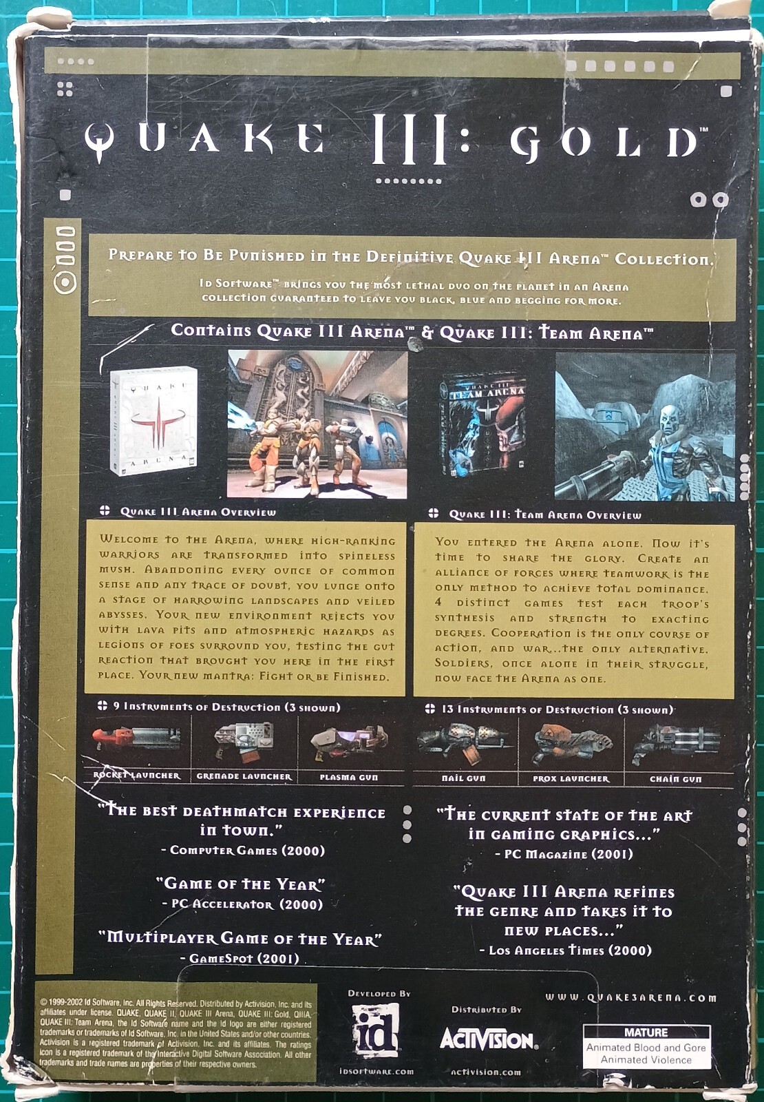 Quake III 3 Gold (2002) Ultimate Arena id Software FPS (2) CD-ROM PC ...