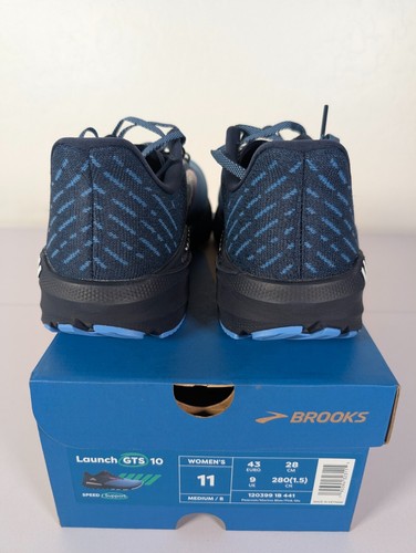 Brooks Shoes Womens 11 B Medium Launch GTS 10 Peacoat Blue Pink Running Athletic - Picture 7 of 16