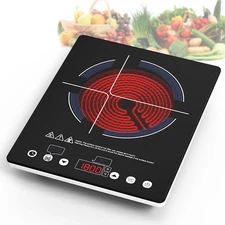 Electric Cooktop Single Burner, 1800W Electric Stove Top with Touch Control, 9 P