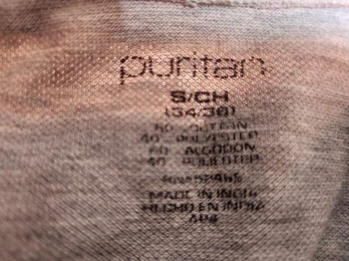 Puritan Men's Gray Polo Shirt; Pocket; Size Small 34-36 - Picture 4 of 4
