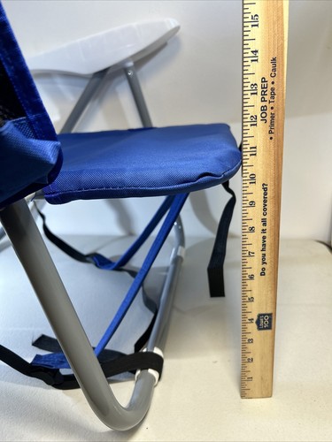 Backpack Beach Chair Folding Portable Chair Blue Solid Construction + Cup Holder - Picture 14 of 19
