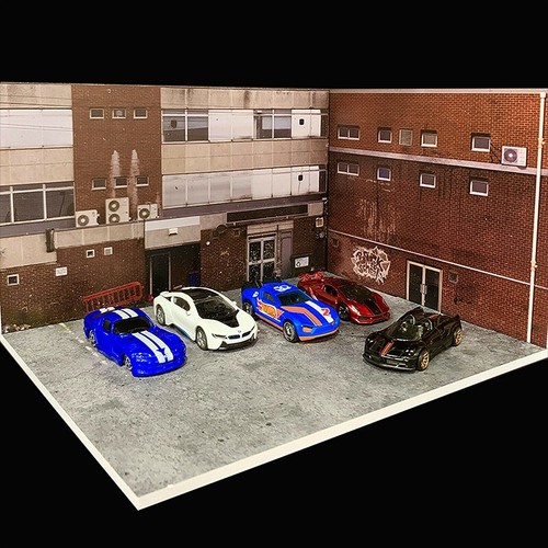 1/64 Diorama Car Garage Model Car Parking Lot Background Scene Display Model Toy - Picture 2 of 8