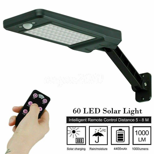 48/60 LED Solar Dimmable Wall Street Light PIR Motion Sensor Outdoor Garden Lamp - Picture 6 of 27