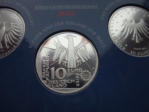 5 x 10 Euro Silber Deutschland 2012 PP Polierte Platte im Set Blister Original - Bild 4 von 4