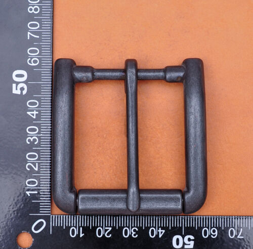 Hebilla de cinturón de rodillo de una sola clavija de calidad negra antigua ajuste correa de cinturón de 40 mm - Imagen 8 de 10