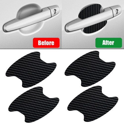 4x Carbon Fiber Car Door Handle Stickers Protector Anti Scratch Film Accessories - Picture 15 of 15