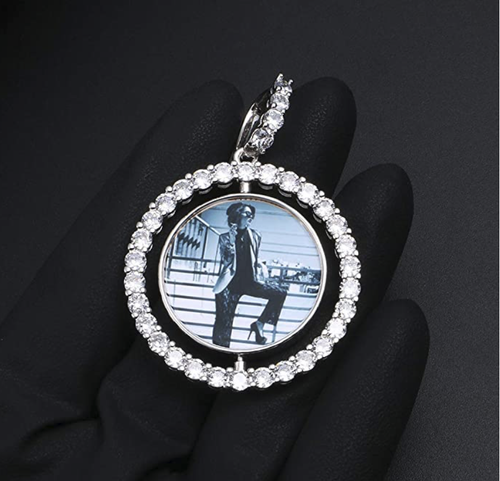 Custom Crystal Picture Necklace Double Sided Pendant Jewelry ✨PICTURE INCLUDED✨ - Picture 10 of 12