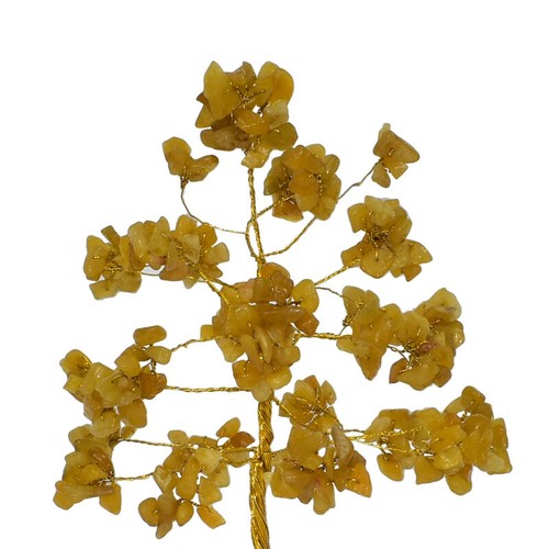 Árbol de dinero amarillo citrino alambre dorado Reiki curación piedra preciosa cristal decoración del hogar - Imagen 2 de 3