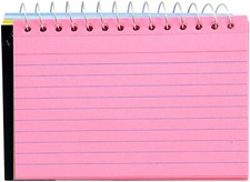 3-Pack Spiral Bound Colored Index Card Book 3" x 5" 50 count Ruled Perforated 3