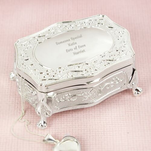 Personalised Any Message Small Antique Style Trinket Jewellery Box. Gift For Her - Picture 3 of 5