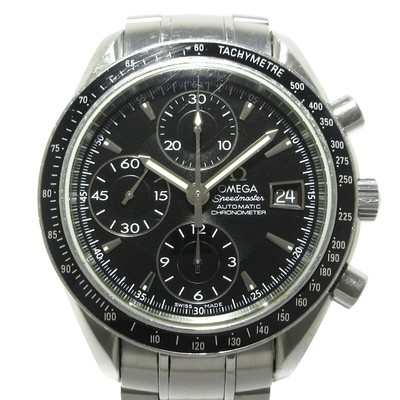 Auth OMEGA Speedmaster Date 3210.5 81627024 Black Men's Wrist Watch