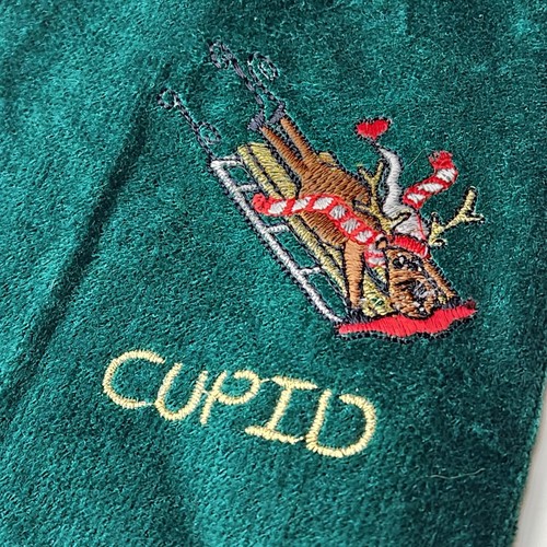 Cupid the Reindeer Embroidered Vintage Christmas Hand Towel Grand Prix NWT Rare - Picture 4 of 9