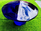 Mosser Jumbo Mushroom Cobalt Blue Glass 5 ½" Diameter & 4" Tall
