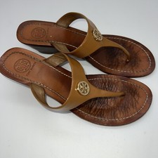Tory Burch Mini Miller Jelly Thong Sandal Tan/Gold Womens Size 8M