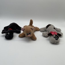 3 Pound Puppies Lot Newborn Vintage 1985 1986 Black, Grey, Brown Cat