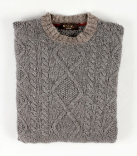 Cashmere Crewneck Aran Irish Sweater 