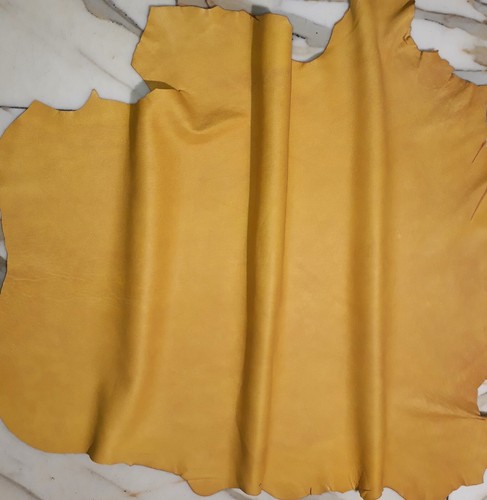 LEDER TIP 39150-B Lederreste, 1 Lederhaut 0,6mm, dottergelb nappa - Picture 2 of 2