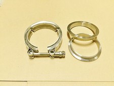 V-Band Schelle + 2x Ring 3" 76mm Edelstahl Turbolader GT30 GT35 R Garrett Clamp
