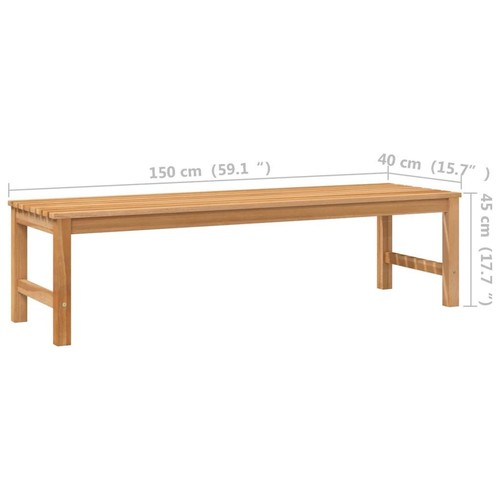 Wooden Outdoor Bench 150cm Solid Teak Wood Weather Resistant Garden Patio Seat - Picture 6 of 6