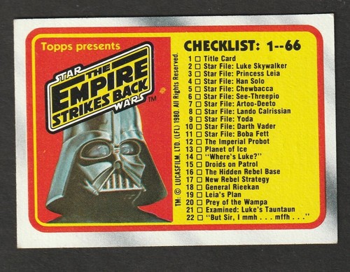 1980 Topps Empire Strike Back cards 1-250 EX You Choose Complete Your set AG24 - Picture 134 of 205