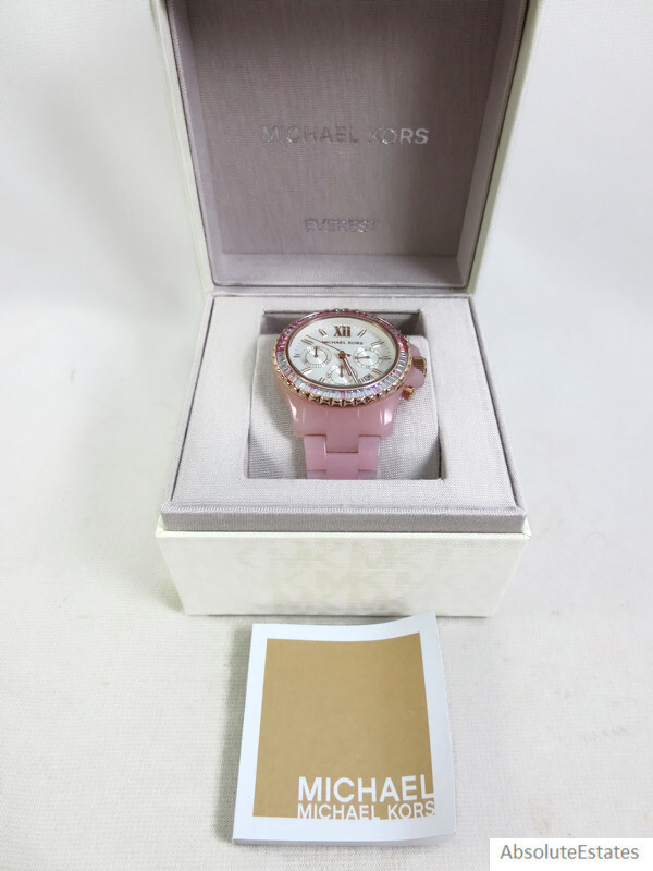 NEW Michael Kors Everest Blush Pink Acetate Chronograph