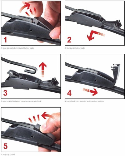 Pair 22/16 Inch Aero Flat Windscreen Wipers Blades jointless A+ rubber hook - Bild 3 von 8