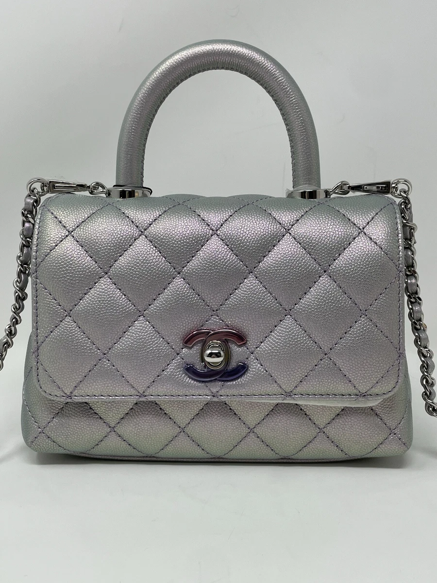 chanel flap bag with top handle sizes