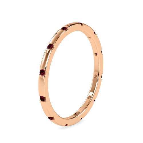 Starlight Granat Eternity Ehering für Damen, zierliches vorsteckbares Band - Bild 8 von 18