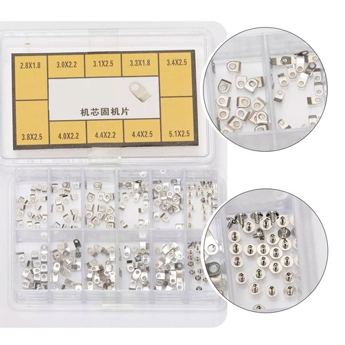 Watchmakers Watch Case Movement Support Clamps Tabs & Screws Steel Parts SetW4 - Picture 5 of 10