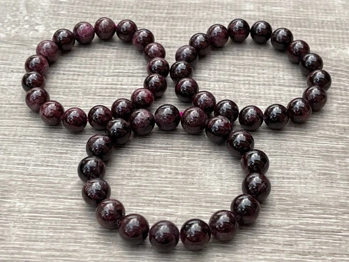 Natürliches Granat Kristall Perlen Armband 12 mm, echtes Granat Edelstein Armband - Bild 9 von 9
