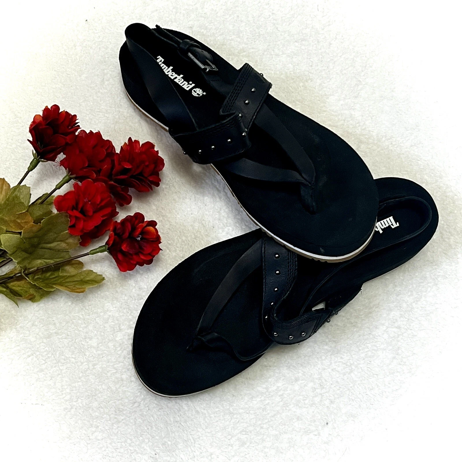 Timberland Malibu Waves sandalo nero con borchie e perizoma taglia 10