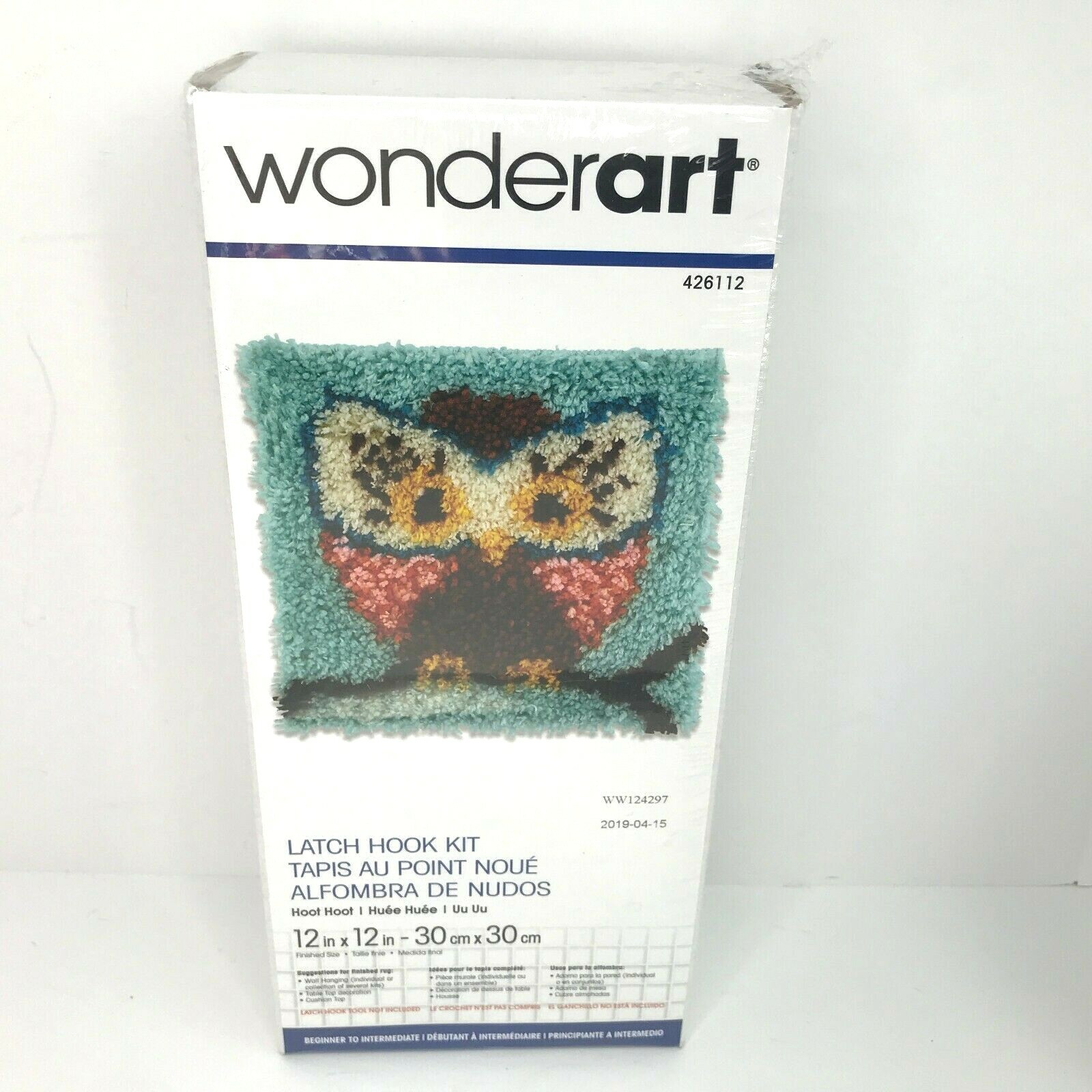 Wonderart Owl Latch Hook Kit 12 x 12