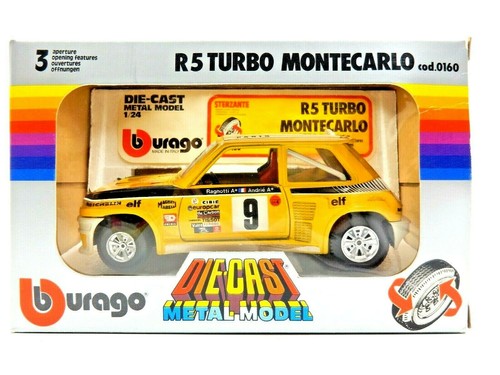 BURAGO R5 TURBO MONTECARLO DIECAST RALLYE CAR WITH ORIGINAL BOX ~ MADE IN ITAL - Picture 2 of 12