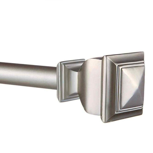 Adjustable Single Curtain Rod Kit in Matte Silver with Finial Adjustable Single Curtain Rod Kit in Matte Silver with Finial