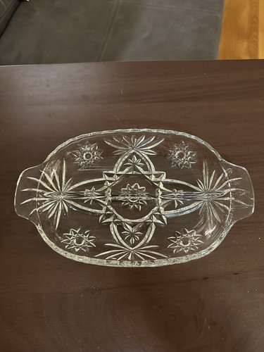 Plato de caramelo vintage Anchor Hocking de 10" cristal transparente 2 piezas - Imagen 1 de 3