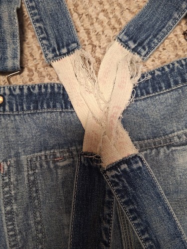 Vintage Y2k Old Glory Diesel Denim Overalls Shorts CUT Grunge Distressed XL - Picture 5 of 10