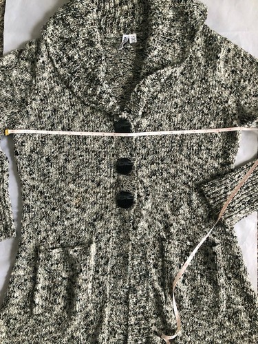 Schicker Strick Damen Tunika Pullover mit Taschen L/G weiß braun grau - Bild 10 von 10