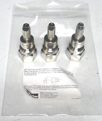 LOT OF 3 ~ PARKER ~ CPI 8F-Q8P-SS ~ MALE QUICK COUPLING ~ NEW ~ CPI 8FQ8PSS
