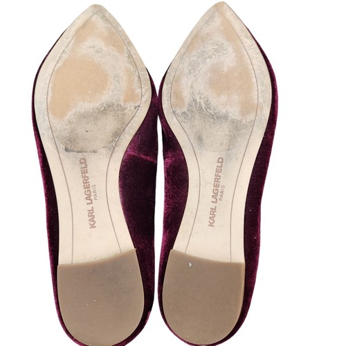 Karl Lagerfeld Paris Shoes Women's 6M Nenna2 Pointed Toe Loafers Maroon Suede - Picture 7 of 8