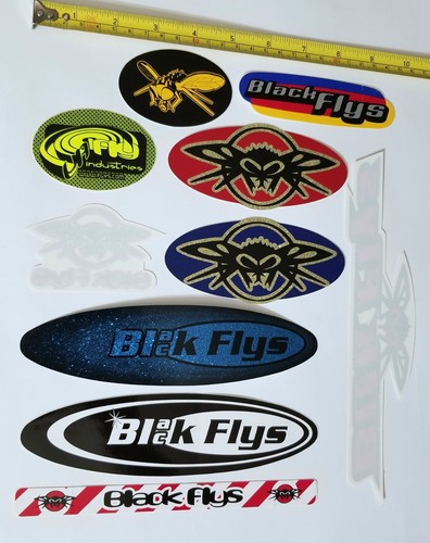 BLACK FLYS 10 VINTAGE STICKER LOT 1990's SURF SURFBOARD VINYL Skate Skateboard - Picture 11 of 24