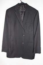 BLACK JOS. A. BANK SIGNATURE GOLD 100 WOOL METAL BUTTON BLAZER JACKET sz 44L