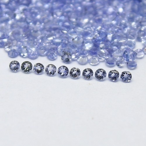 Natural Blue Tanzanite Lot 1.25x1.25 MM Round Shape Faceted Gemstone Lot - Picture 2 of 3