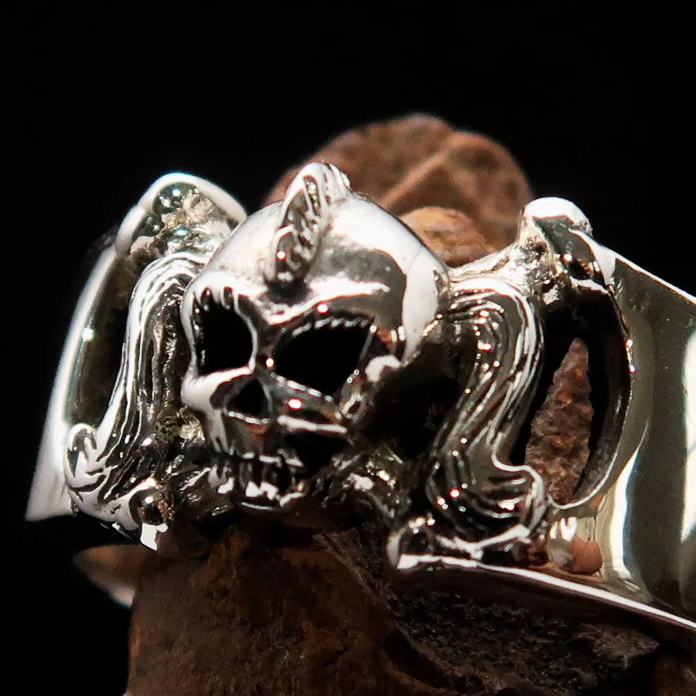 Sterling silver biker rings clearance
