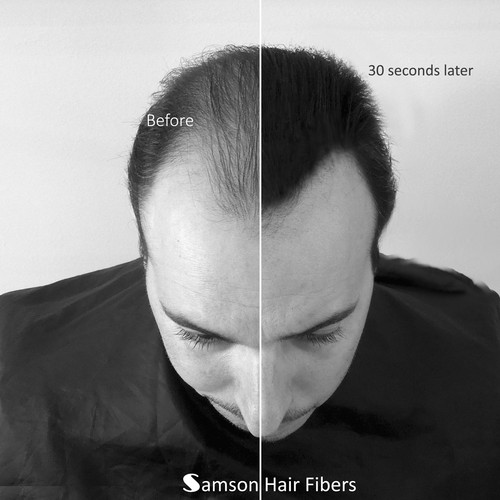 Samson instant hair fibers DARK BROWN 25 gr CT hide thining hair loss invisible - Picture 7 of 9