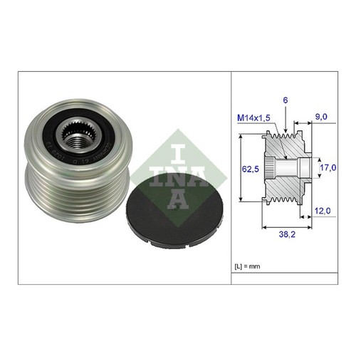 Alternator Freewheel Clutch Pulley INA for Corolla Sonata Auris Carens Magentis