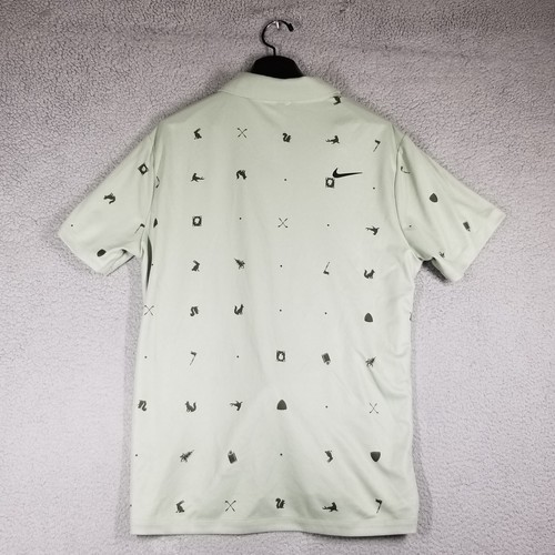 Nike Shirt Men M AOP Golf Fox Squirrel Eagle Jade Horizon/Black FQ042-370 - Picture 2 of 9