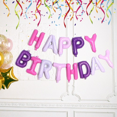 Globo de feliz cumpleaños pancarta banderín globos autoinflables fiesta con letras - Imagen 13 de 49