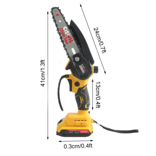 3000W Akku Kettensäge 4/6'' Mini Elektro Kettensägen Handkettensäge mit Ölsystem - Bild 4 von 11